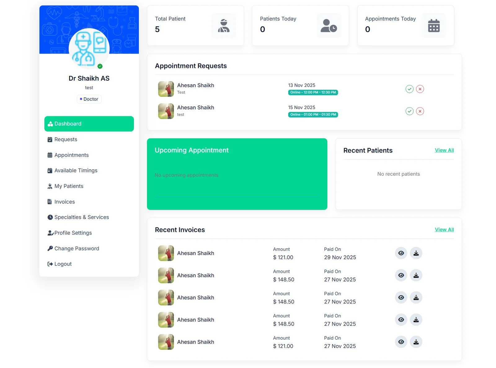 Online Doctor Consultation Portal Mockup UI